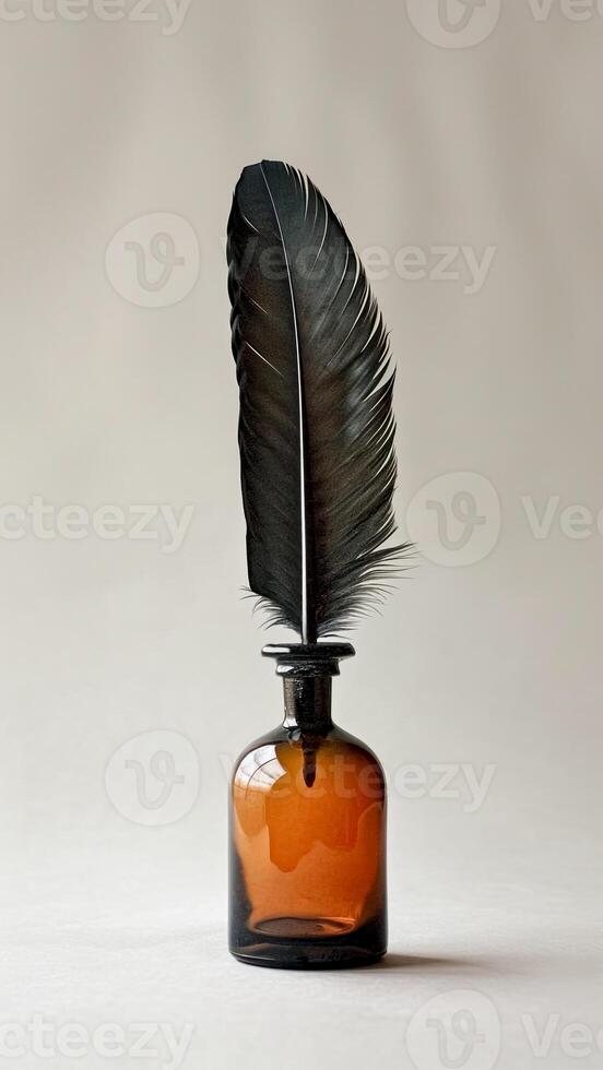 Quill Pen and Inkwell. Symbolic Tools of the Civil Rights Act. Historic Signing, Equality Milestone, Legislative Legacy. photo