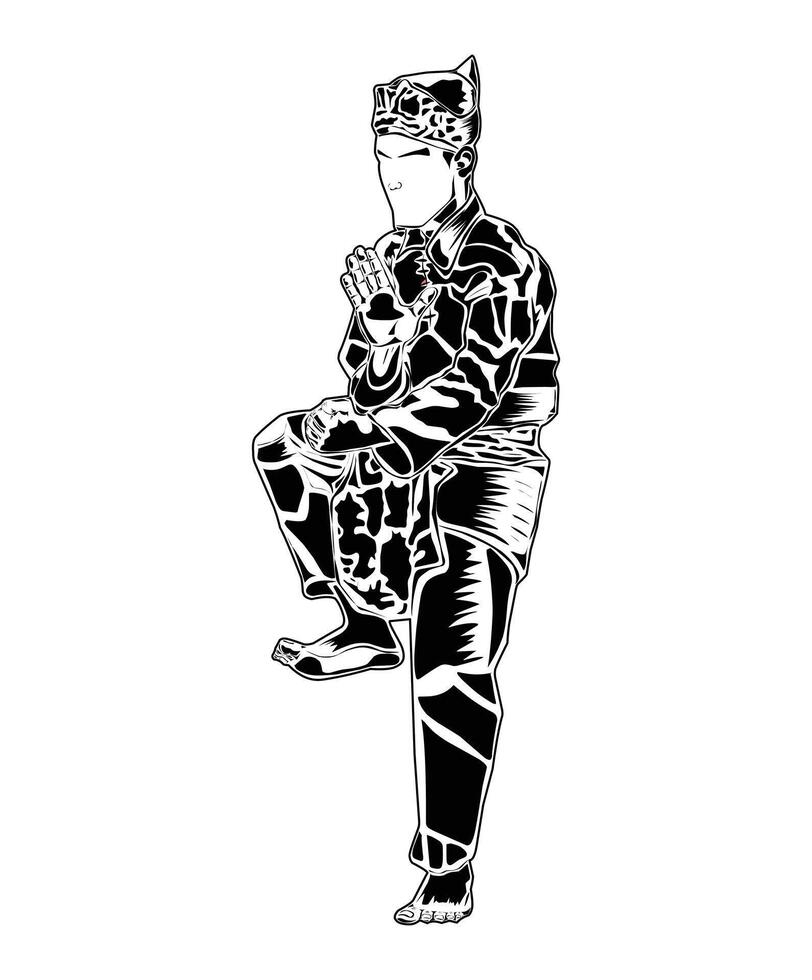 pictures of pencak silat style stances vector
