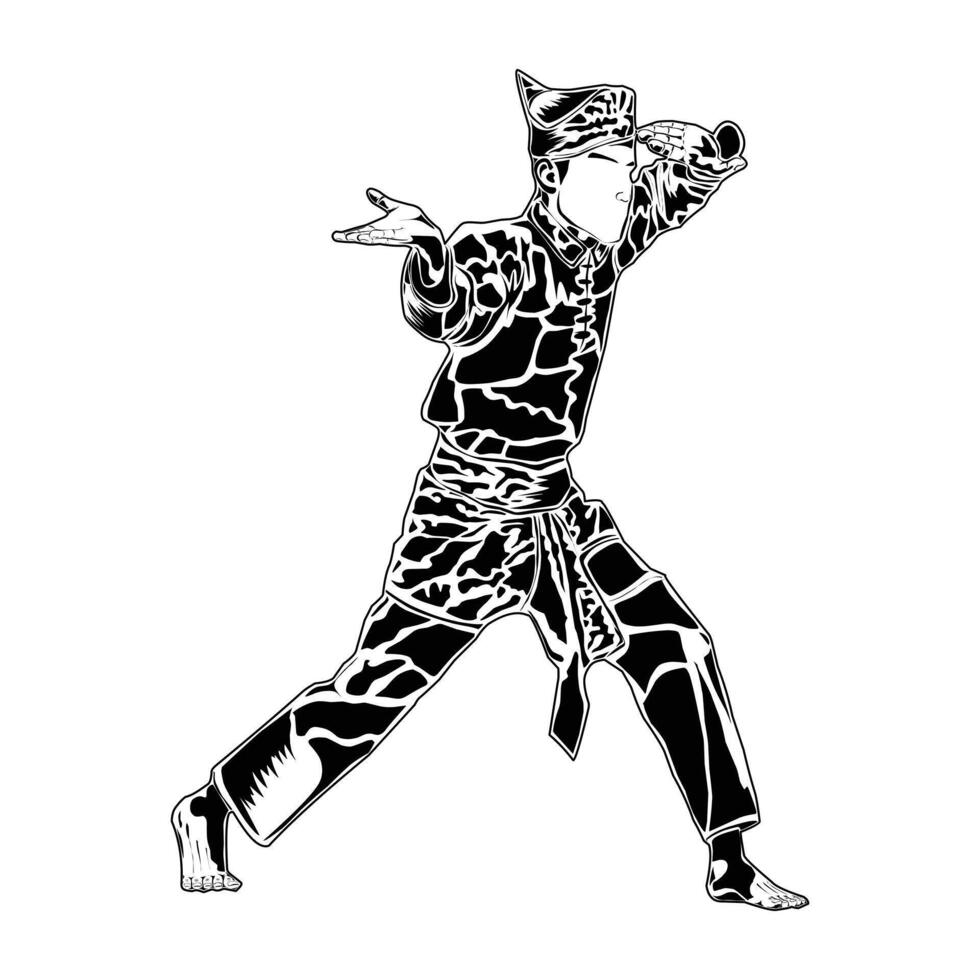 hand movements in pencak silat martial arts vector