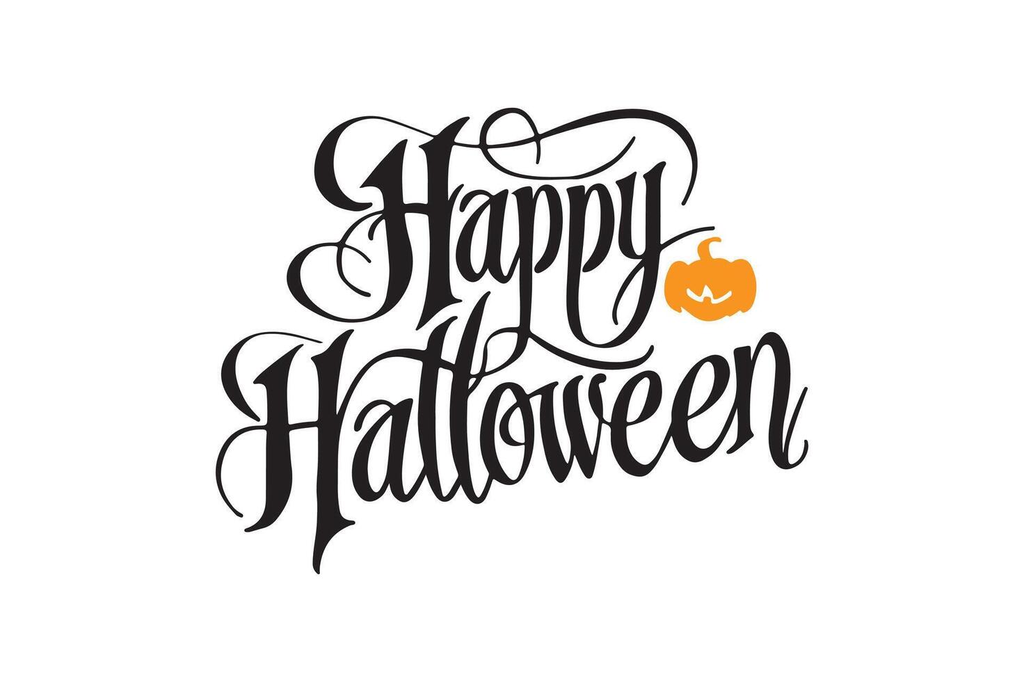 Happy Halloween typography calligraphy style with white background 3 vector