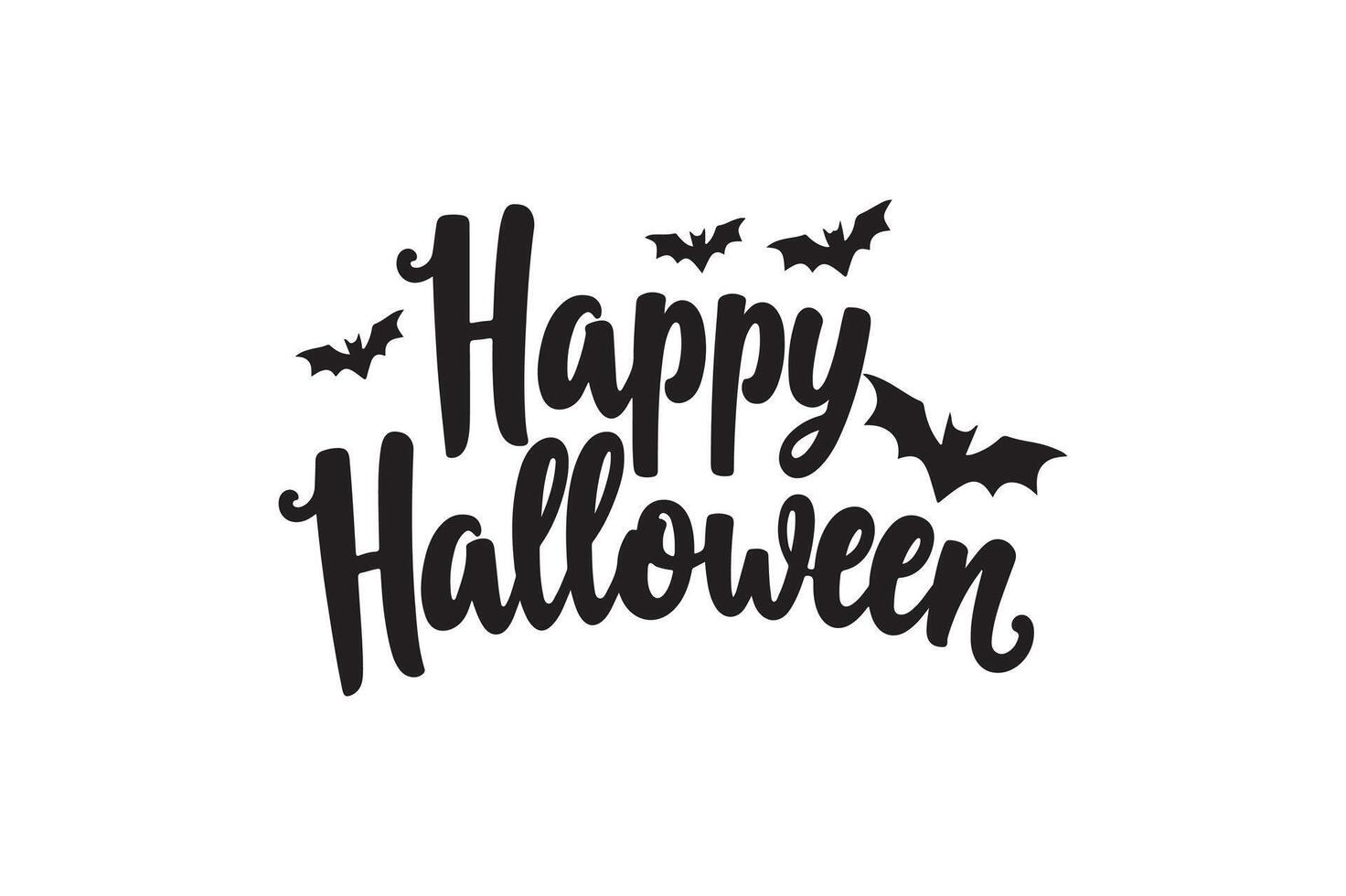 Happy Halloween typography calligraphy style with white background 6 vector