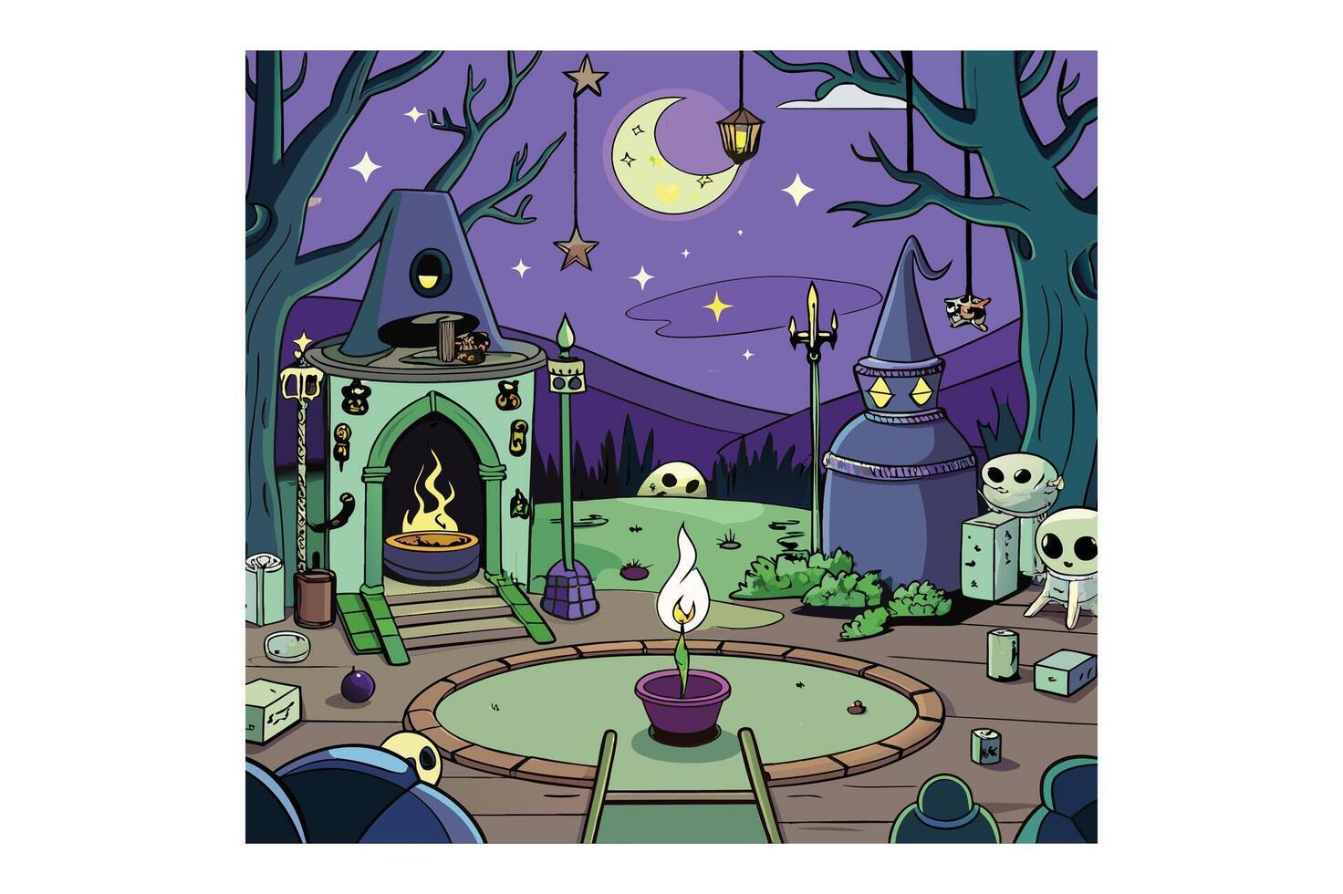 Witchy Vibes style white vector