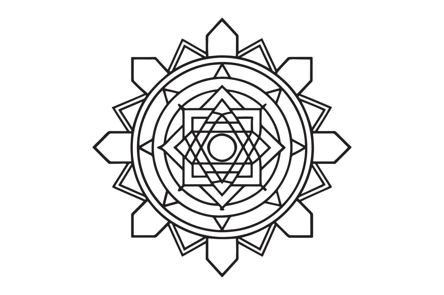 Yantra mandala complex and intricate tow style vector