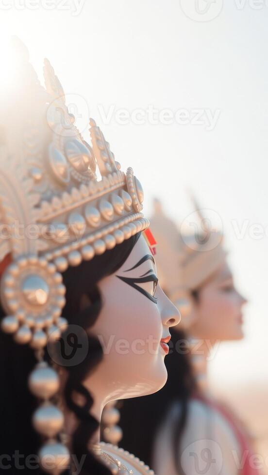 Close-up of a Hindu Goddess Statue photo