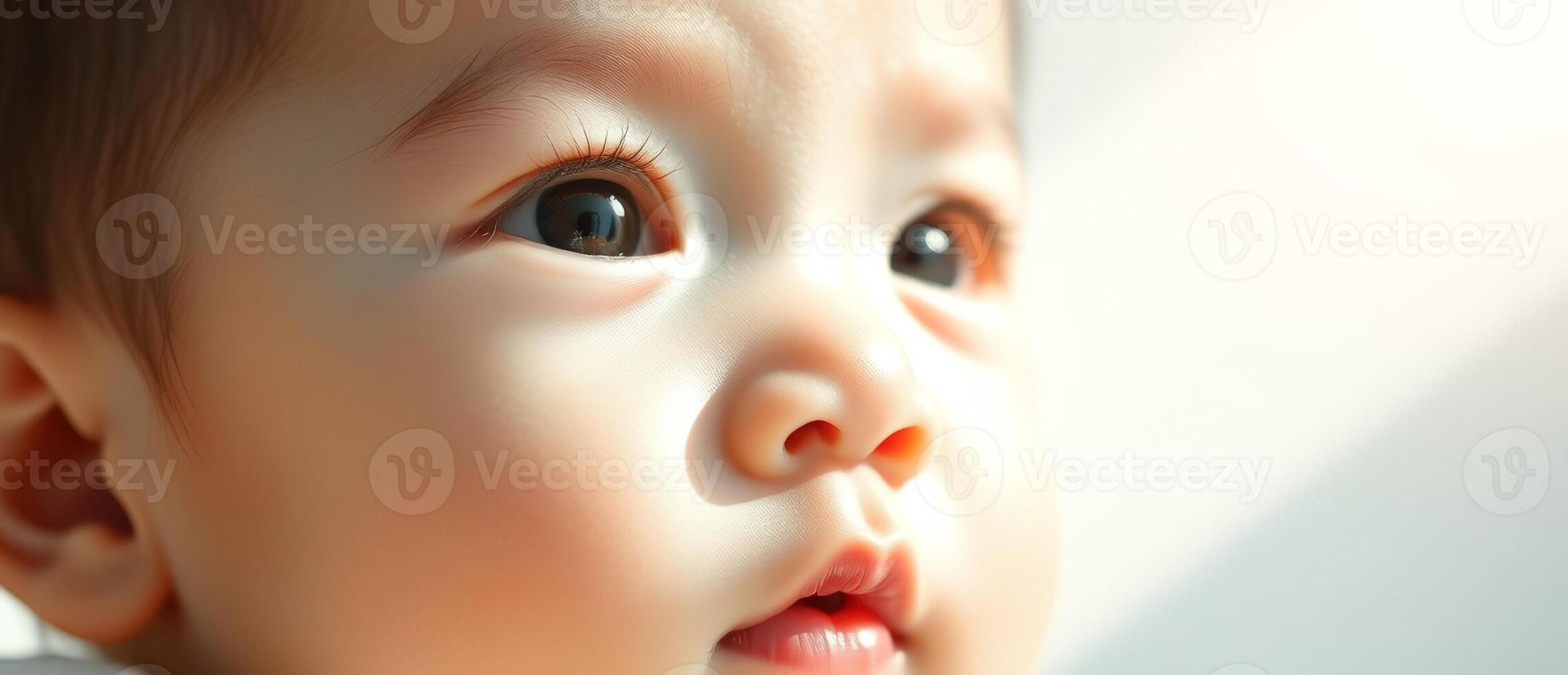 Close Up Of Baby Looking Up photo