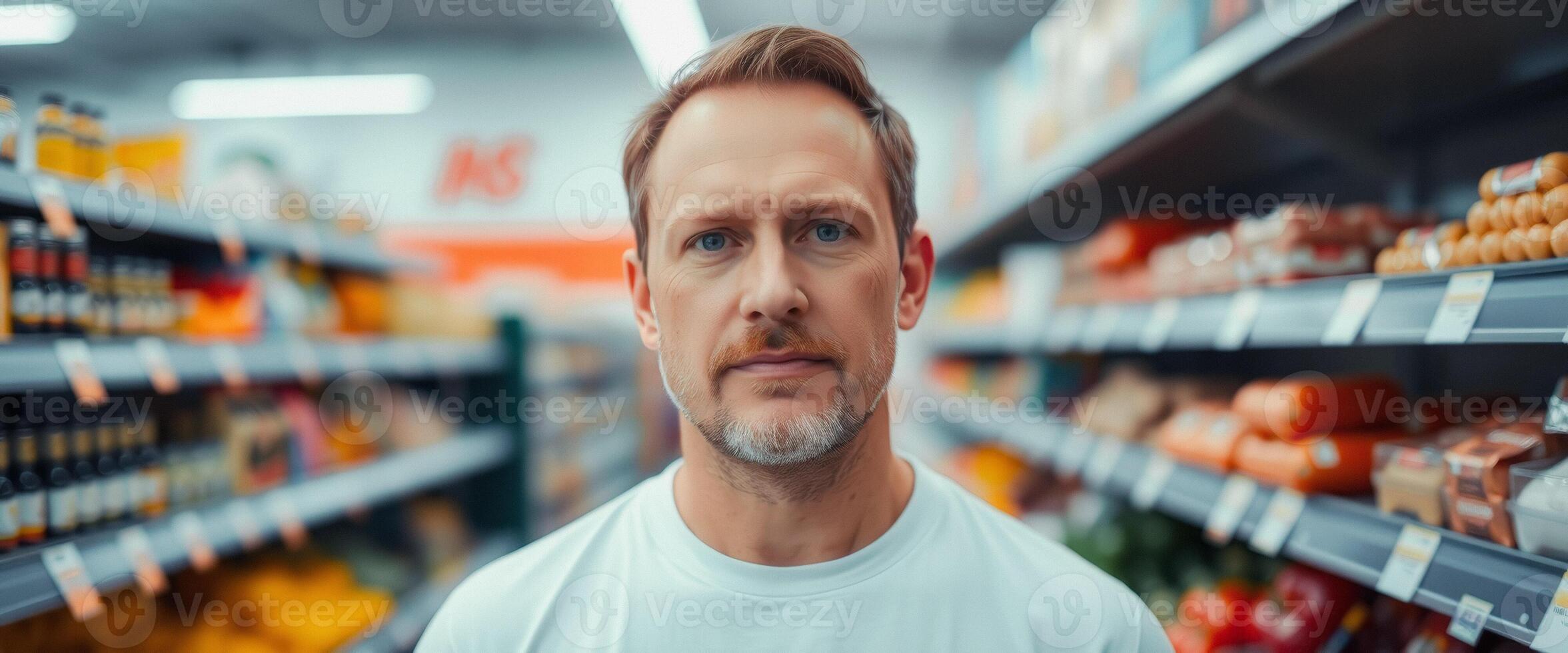 Man in a grocery store photo