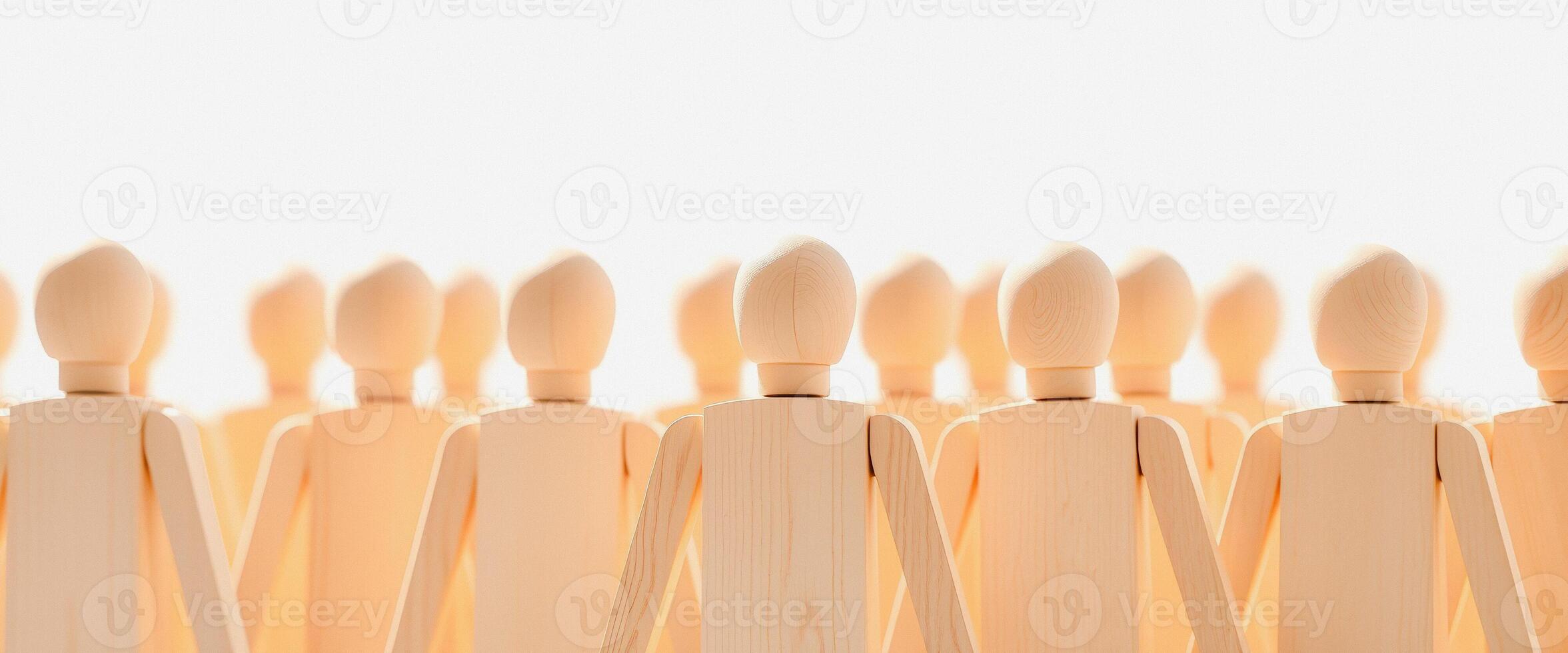 Wooden Figures In A Row photo