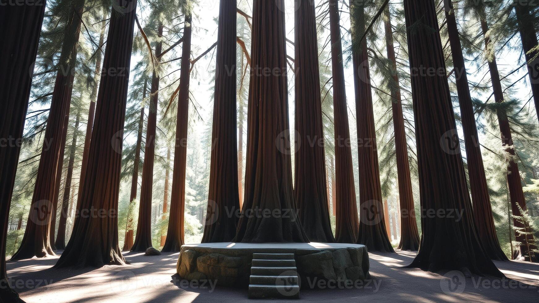 Stone Stage in a Redwood Grove photo