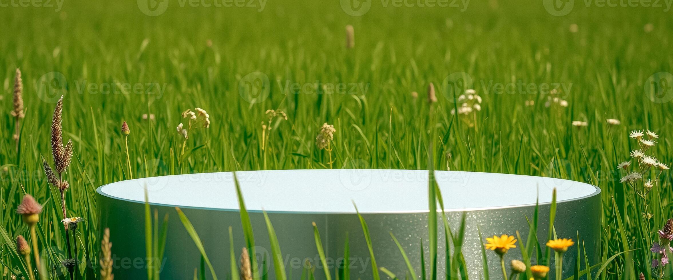 Product Display in a Field of Grass photo
