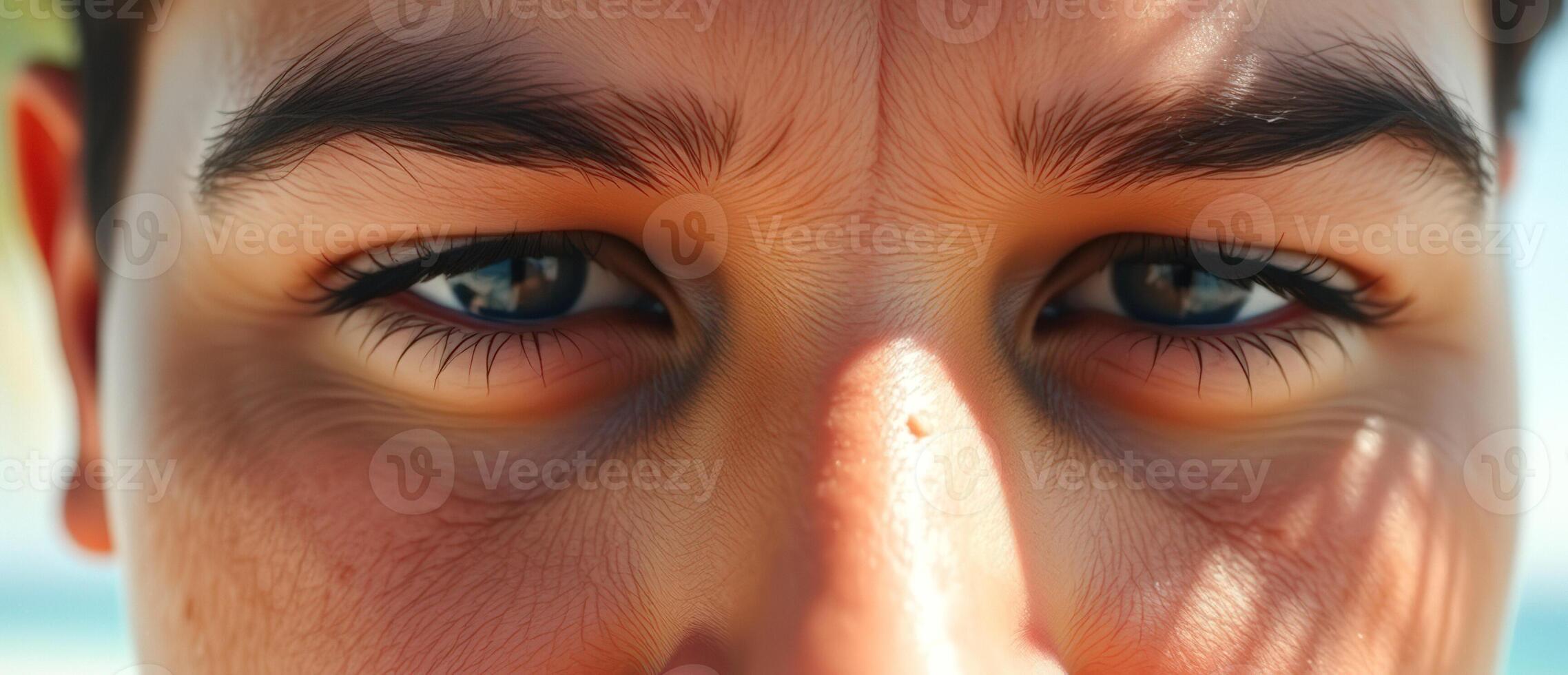 Close up of a person's eyes looking straight into the camera photo
