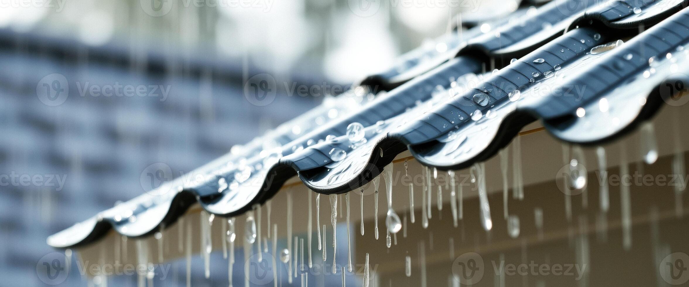 Raindrops Falling From A Roof photo