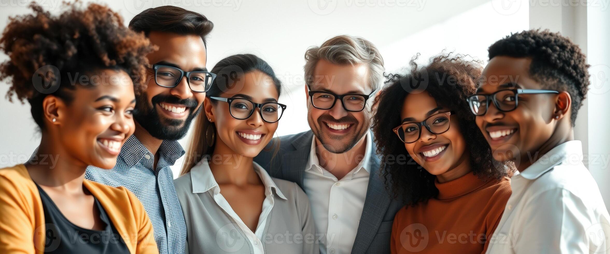 Diverse Group of Friends Smiling and Looking at the Camera photo