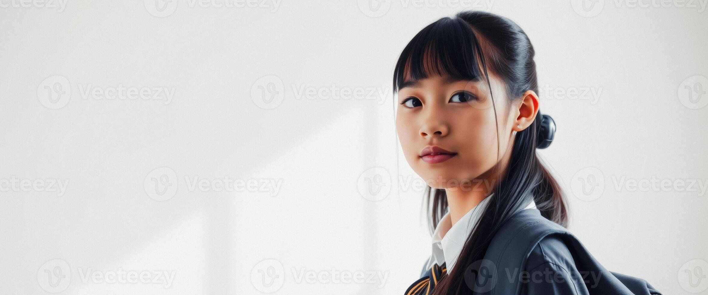 Young Asian schoolgirl in uniform photo