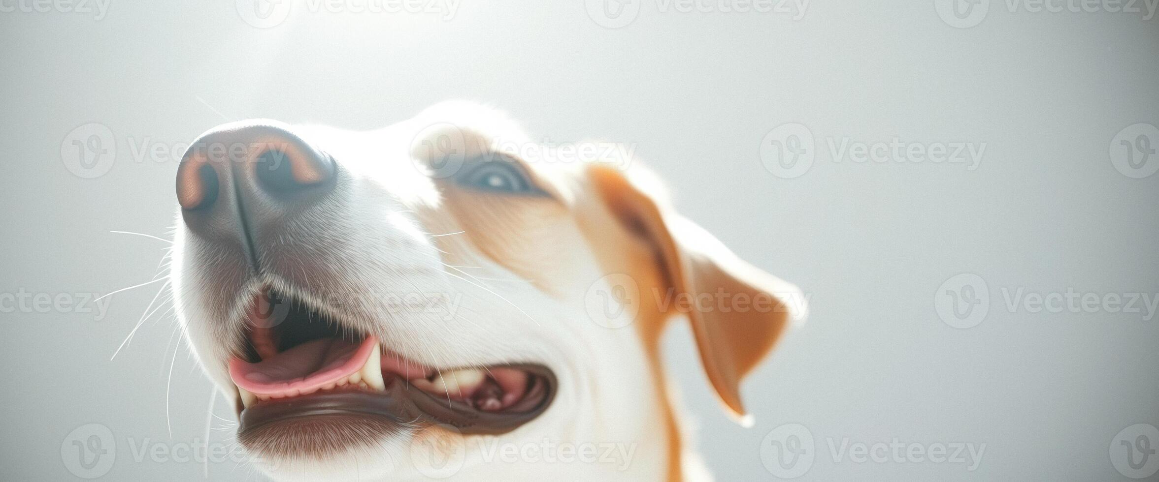 Close-up of a Dog's Nose and Mouth with Sun Flare photo