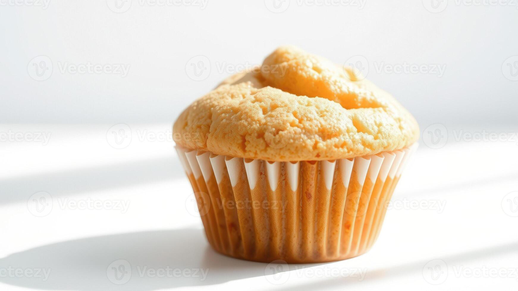 Close-up of a golden muffin on a white background photo
