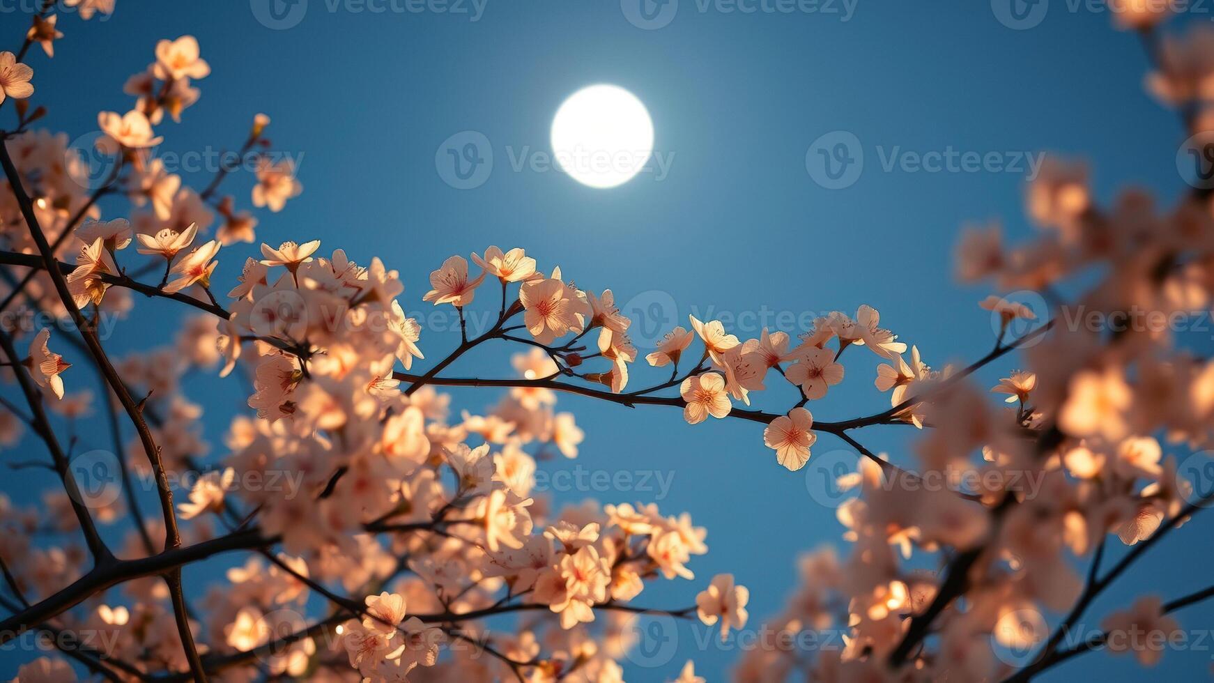 Cherry Blossoms Blooming in the Sunlight photo