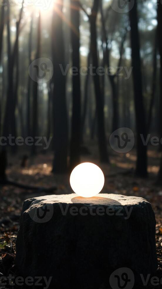 Glowing Orb In The Forest photo