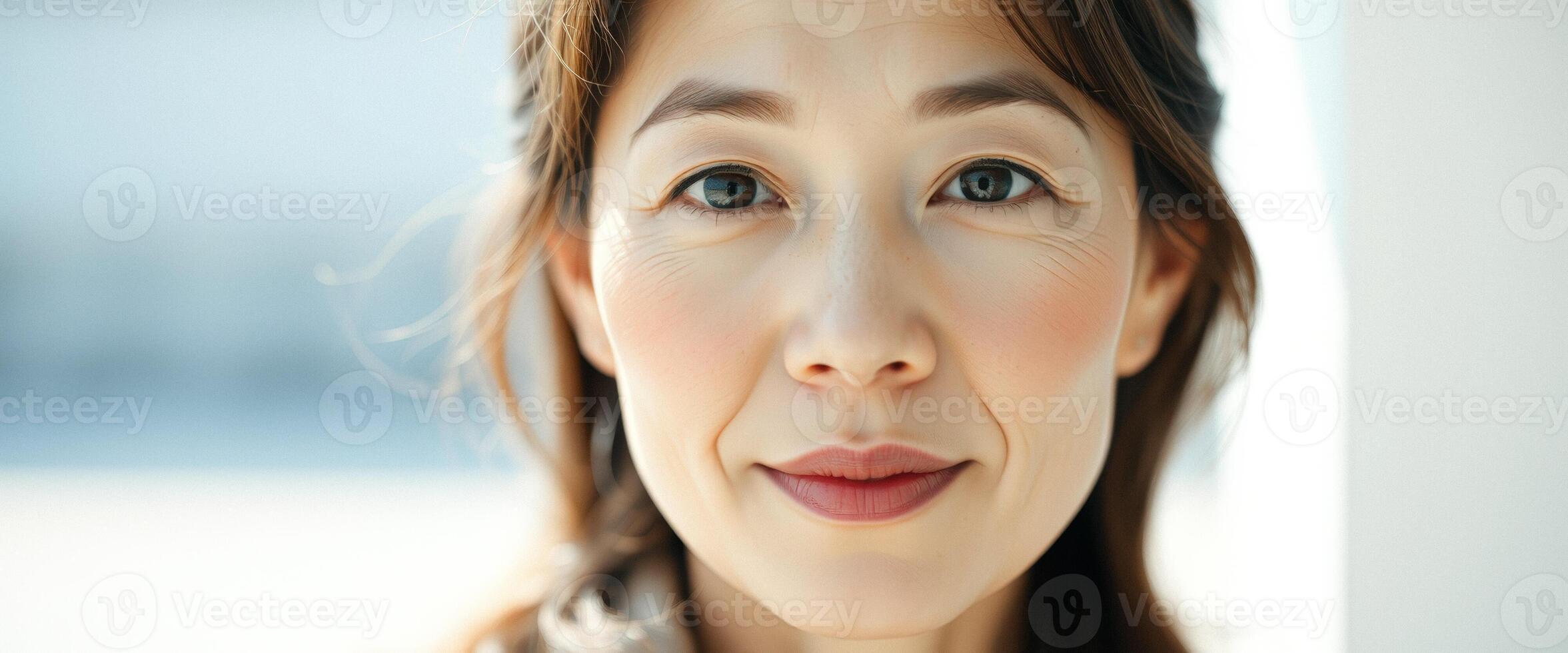 Close Up Portrait of a Smiling Asian Woman photo