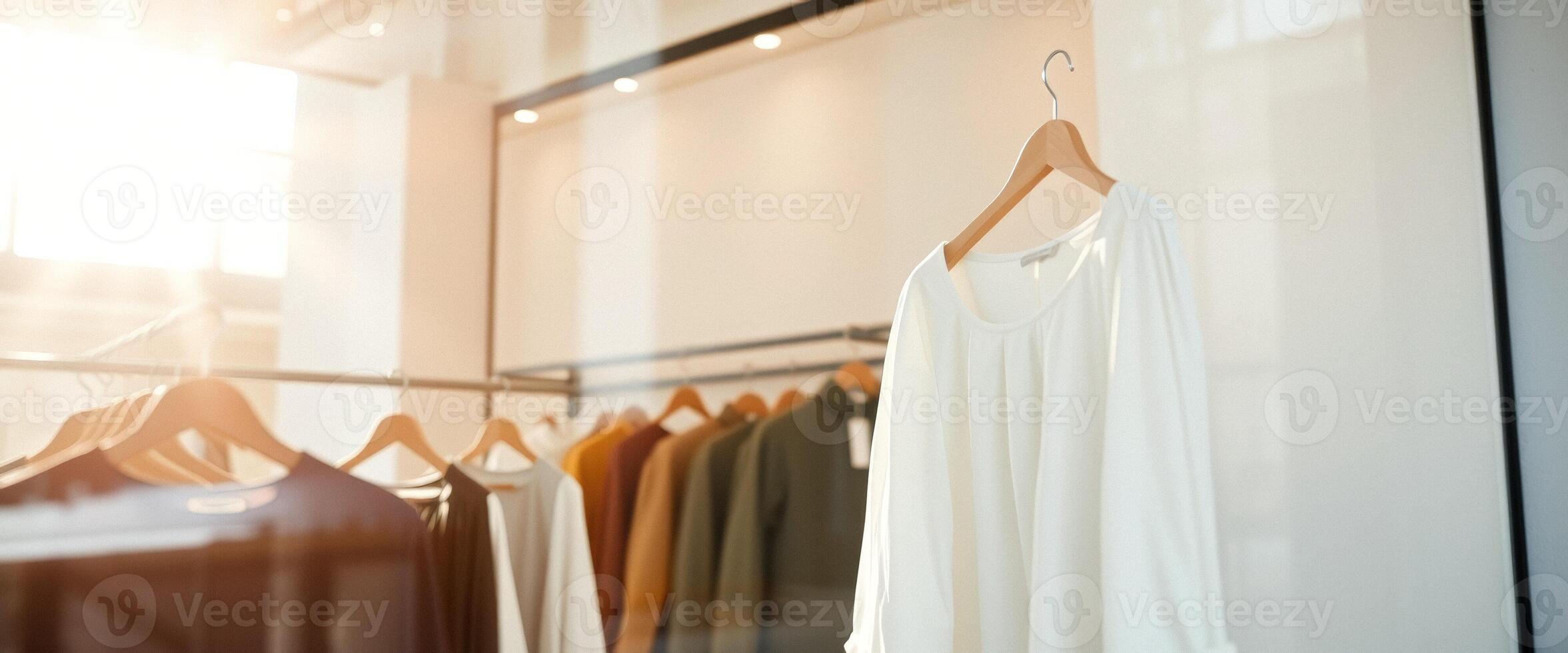 White Shirt Hanging in a Store Window photo