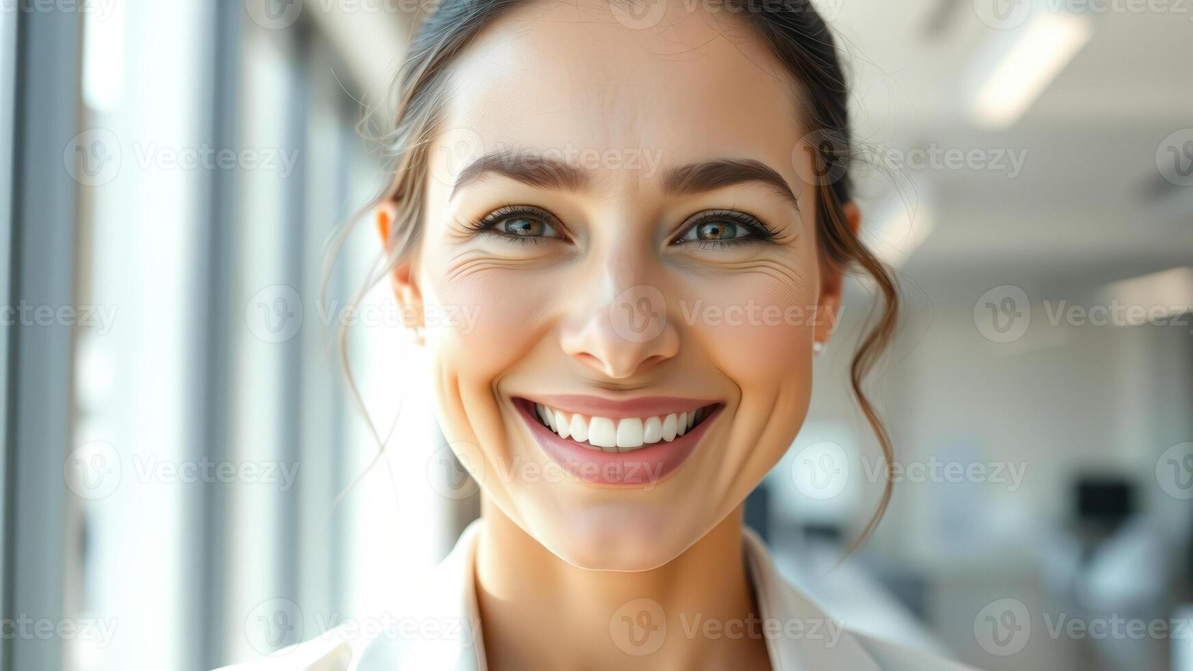 Portrait of a Smiling Woman in an Office Setting photo