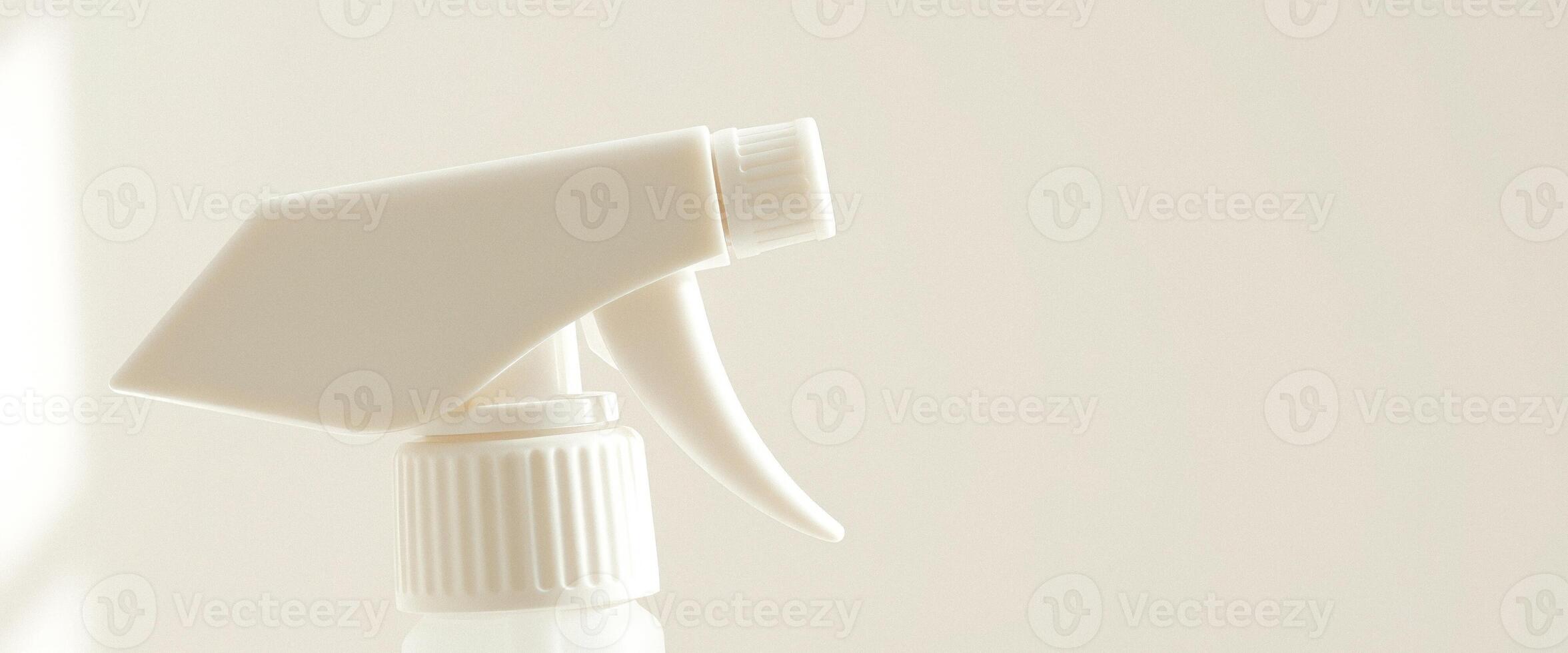 White Spray Bottle on a White Background photo