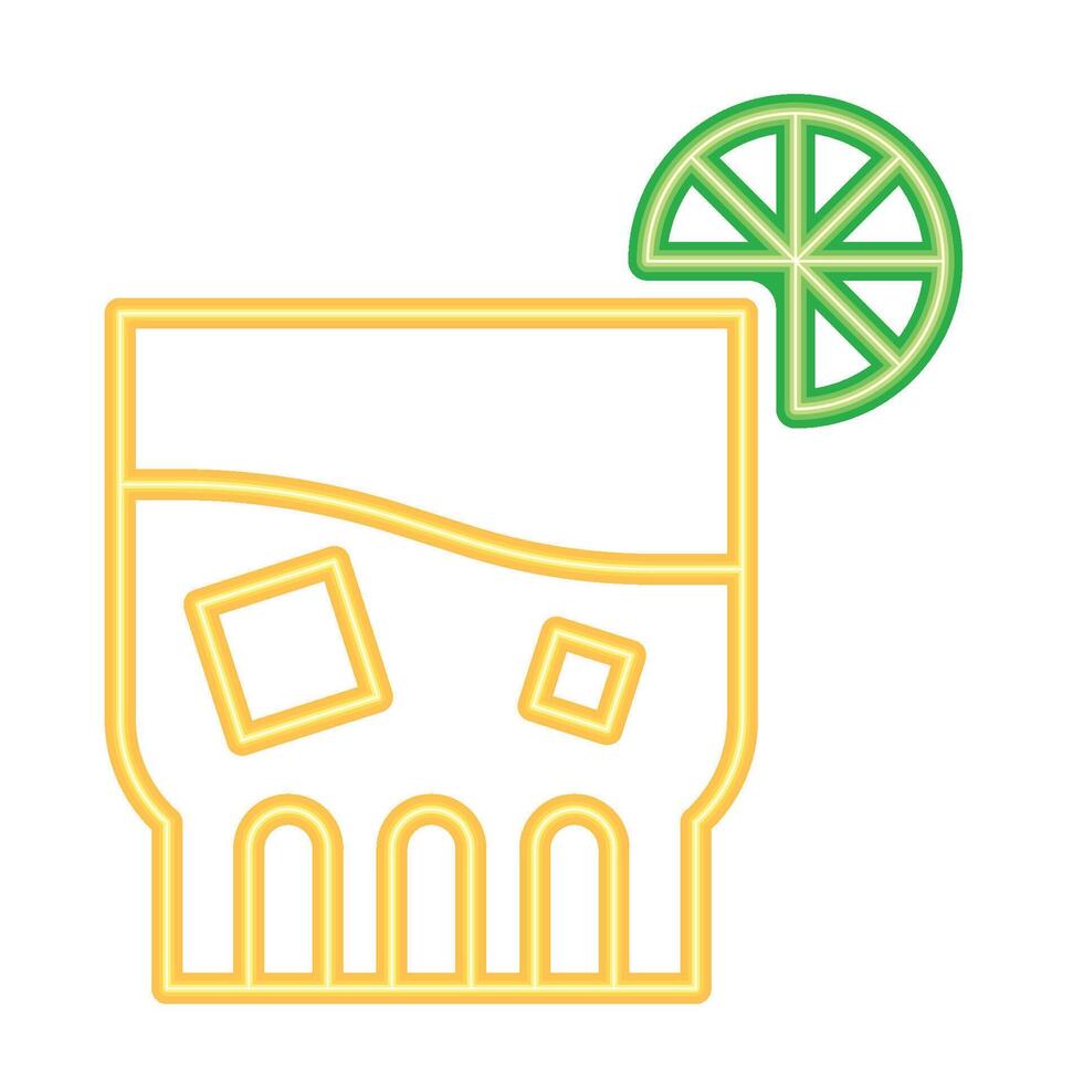 A drink with a slice of lemon in it vector