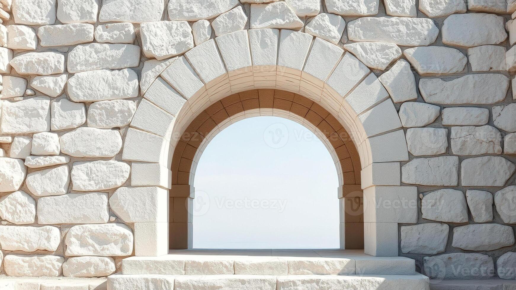Stone archway with a view of the sky photo