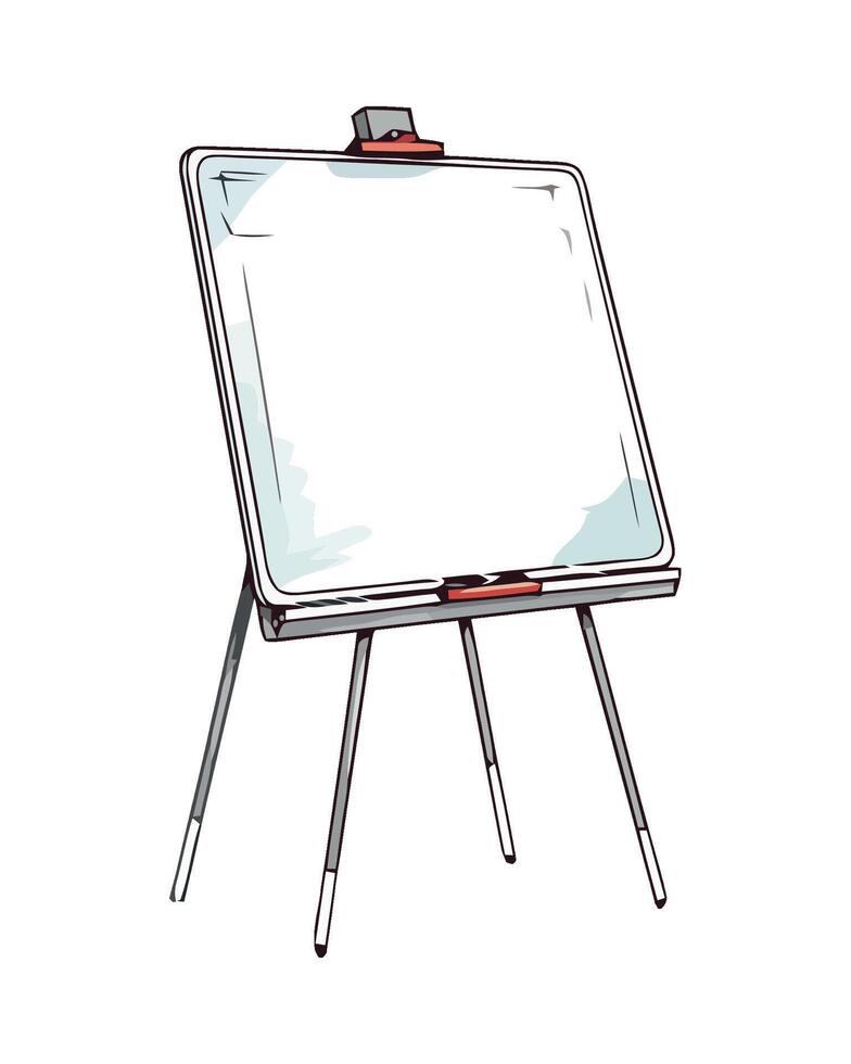 An easel with a whiteboard on it vector