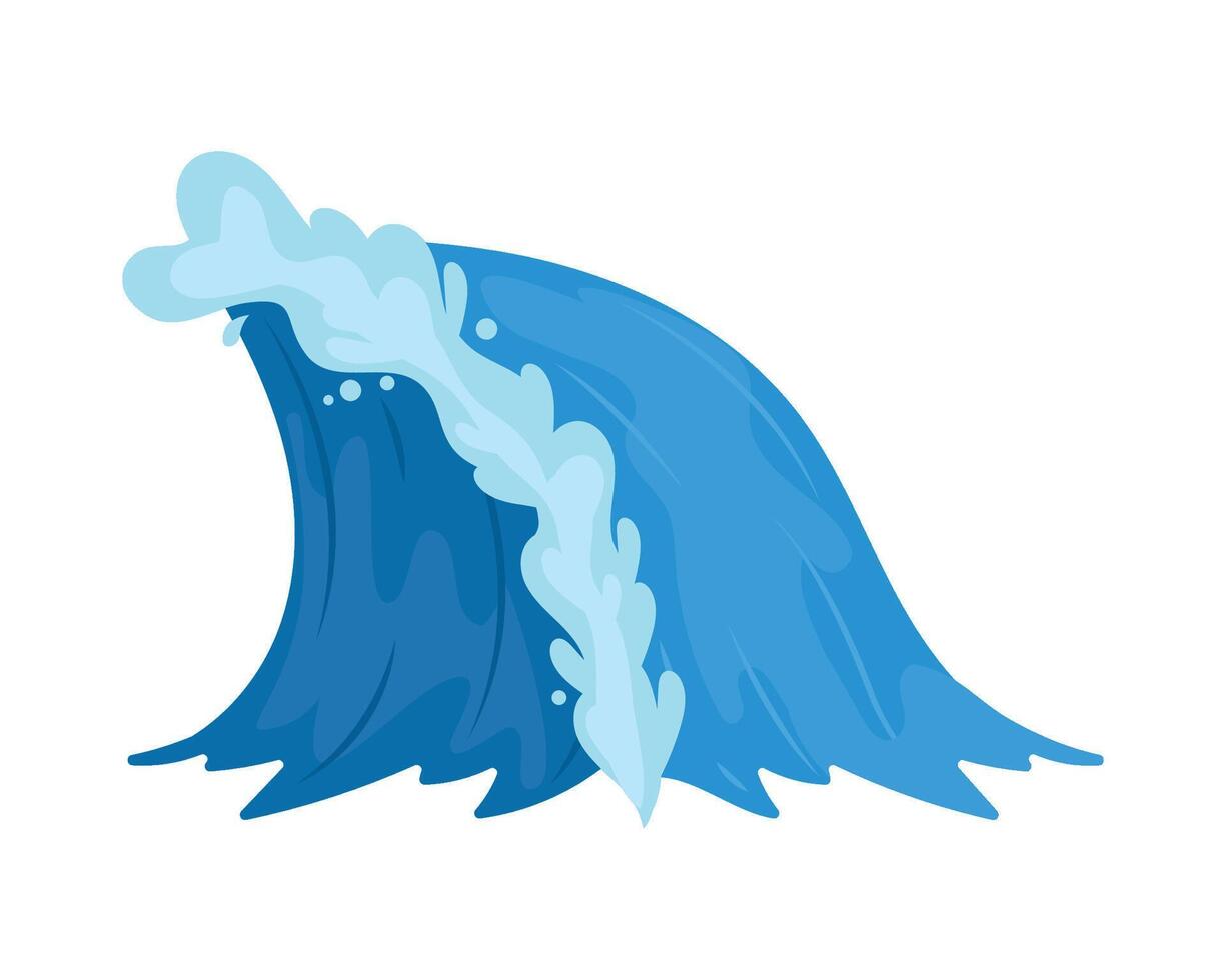 A blue wave with a white crest vector