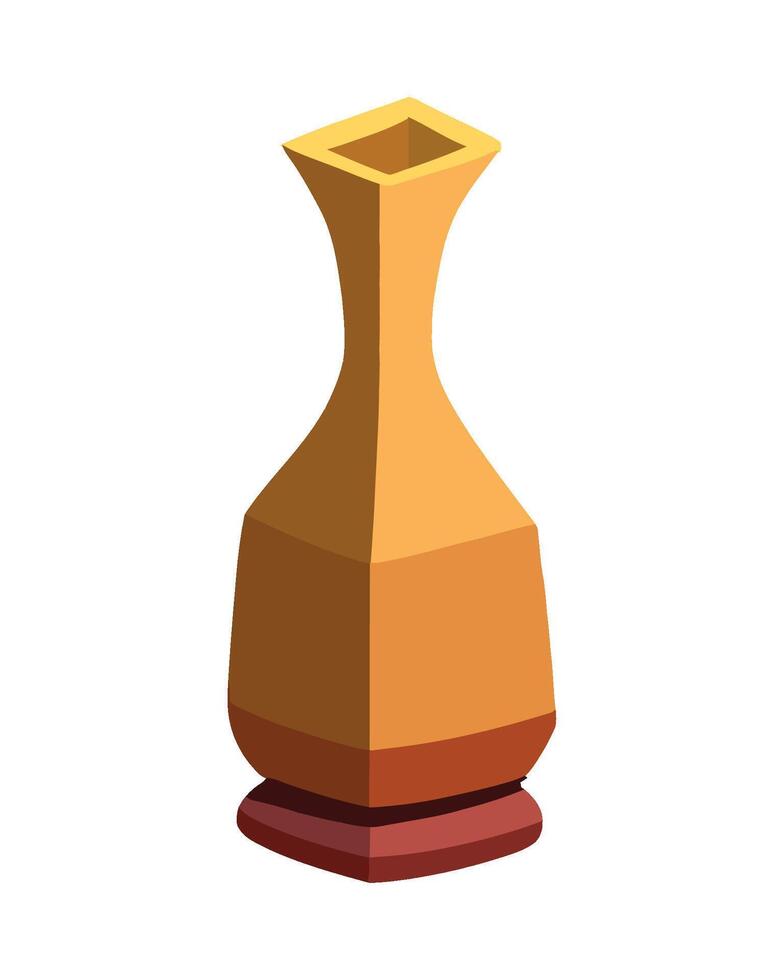 A vase is shown in a low poly style vector