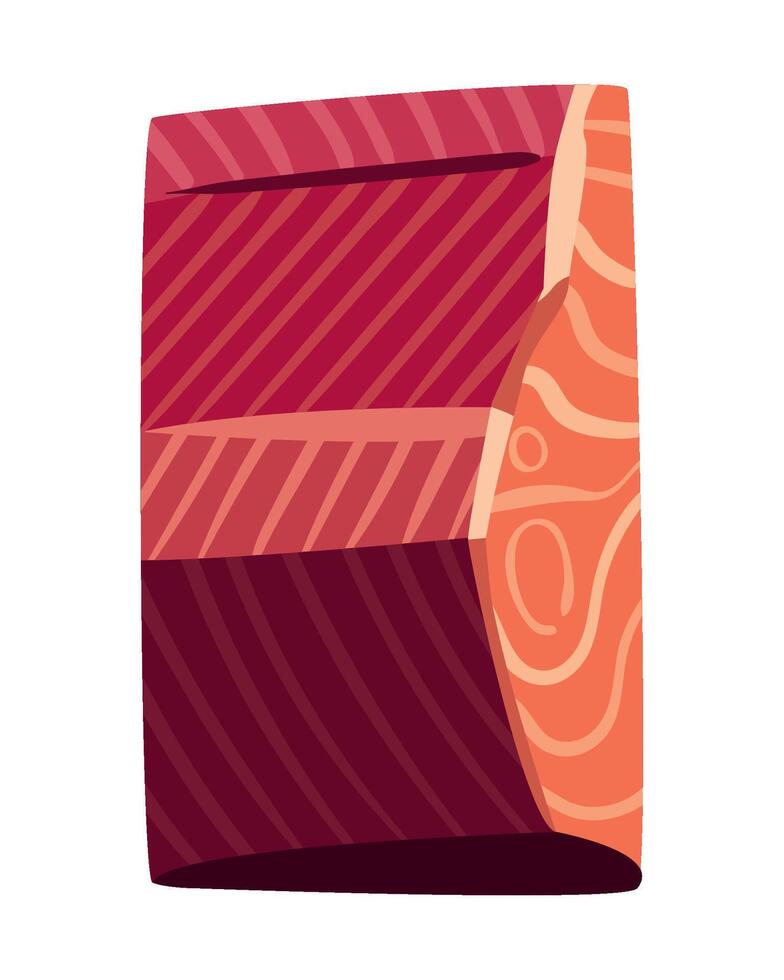 A piece of meat with a red stripe on it vector