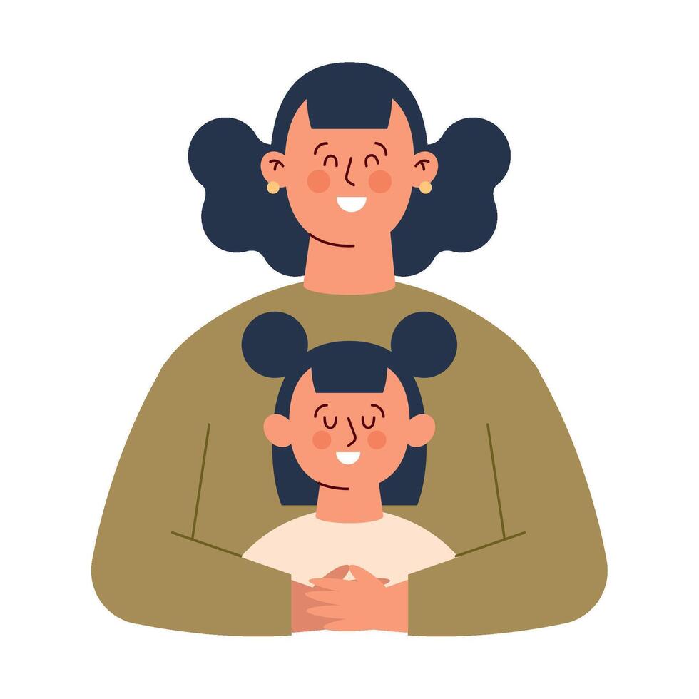Mother and daughter illustration vector