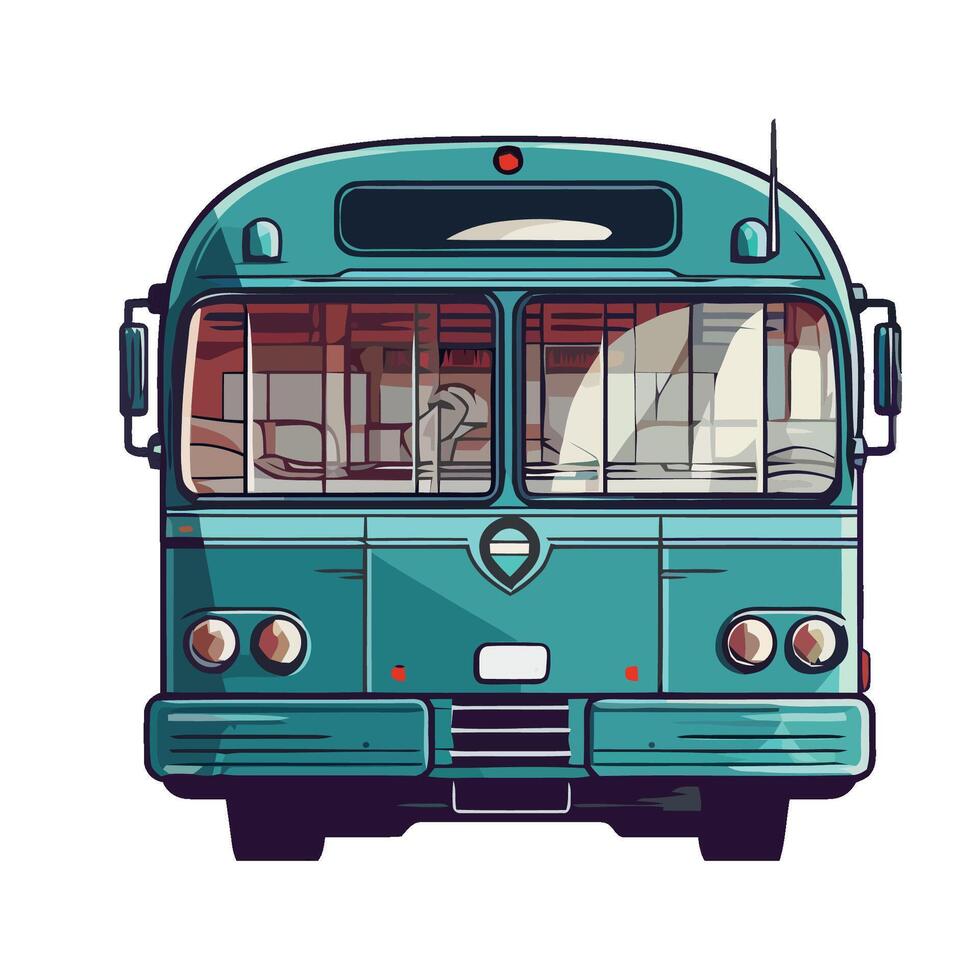 A cartoon illustration of a bus on a white background vector