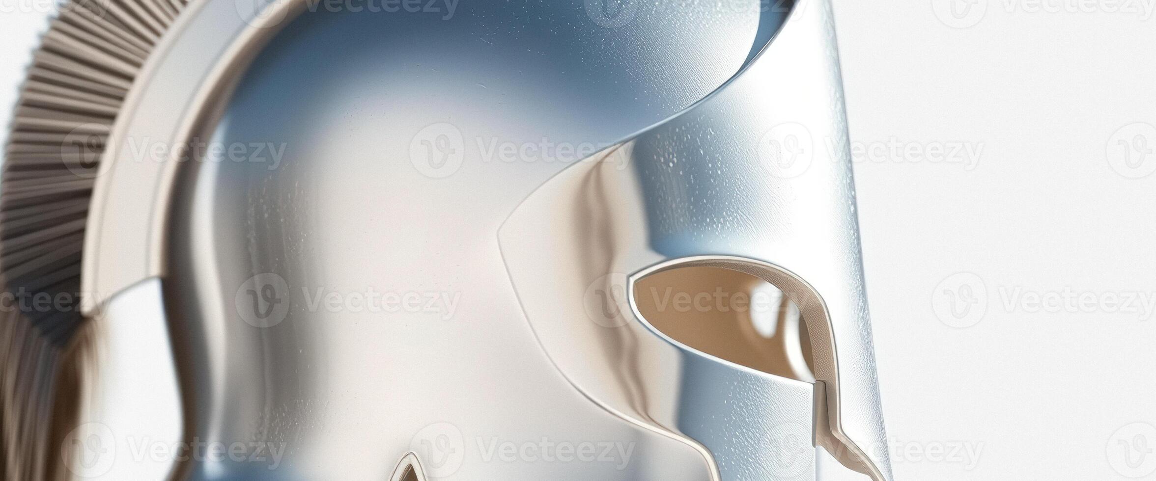 Silver Spartan Helmet Closeup photo