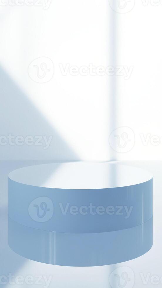 Blue Round Platform Minimalist Background photo