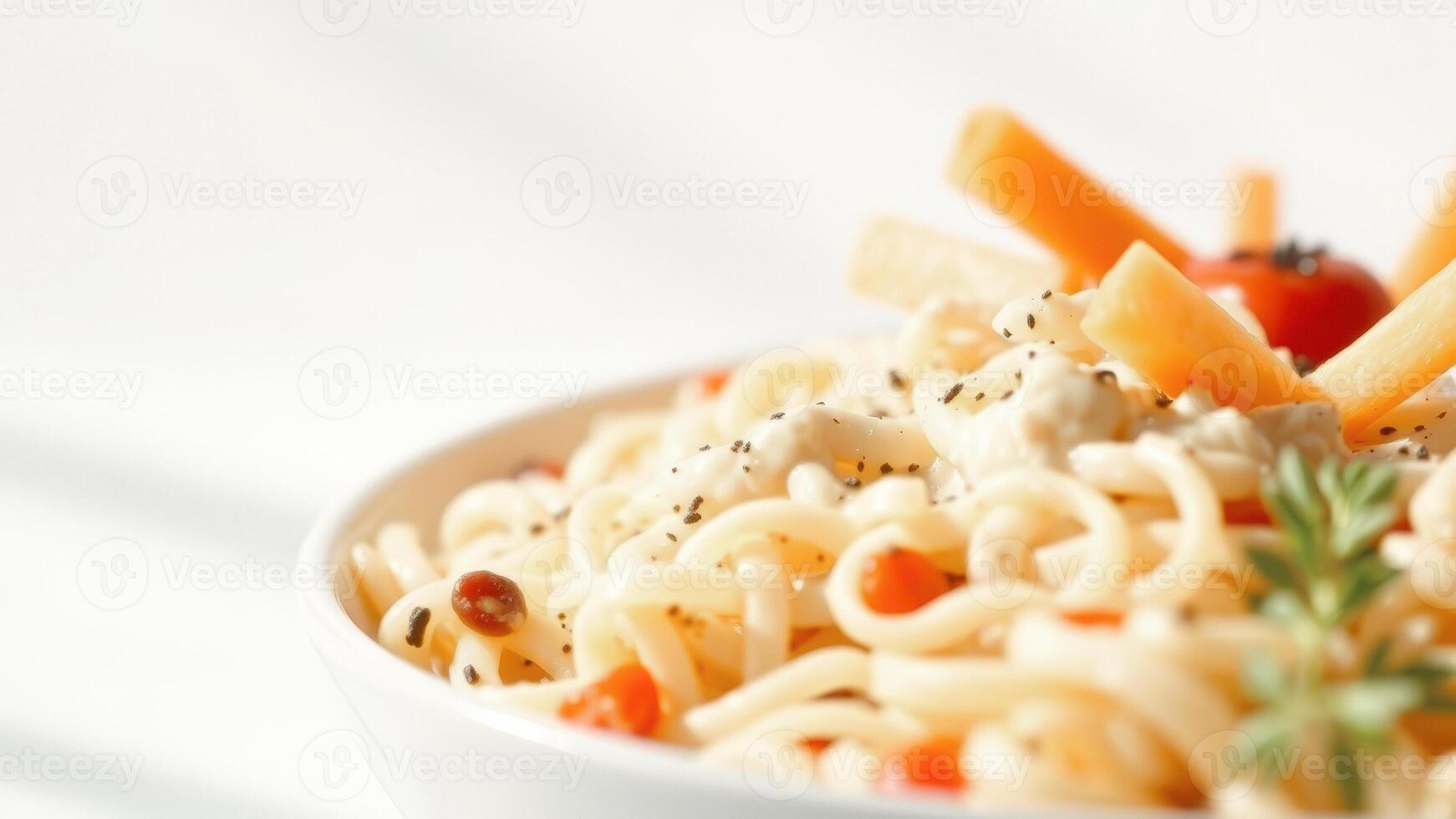Creamy Pasta with Carrots and Cherry Tomatoes photo