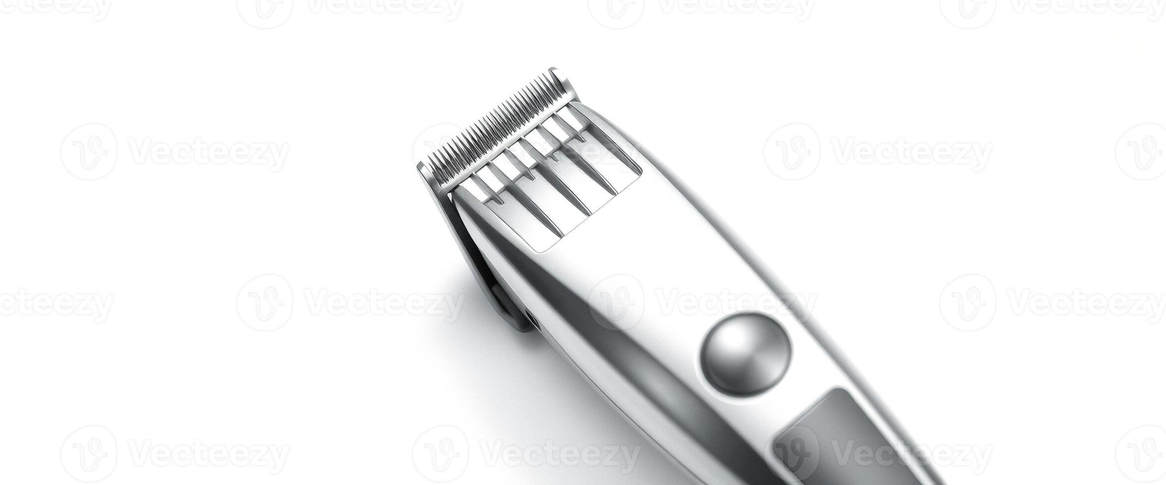 Closeup of a Silver Electric Hair Clipper photo