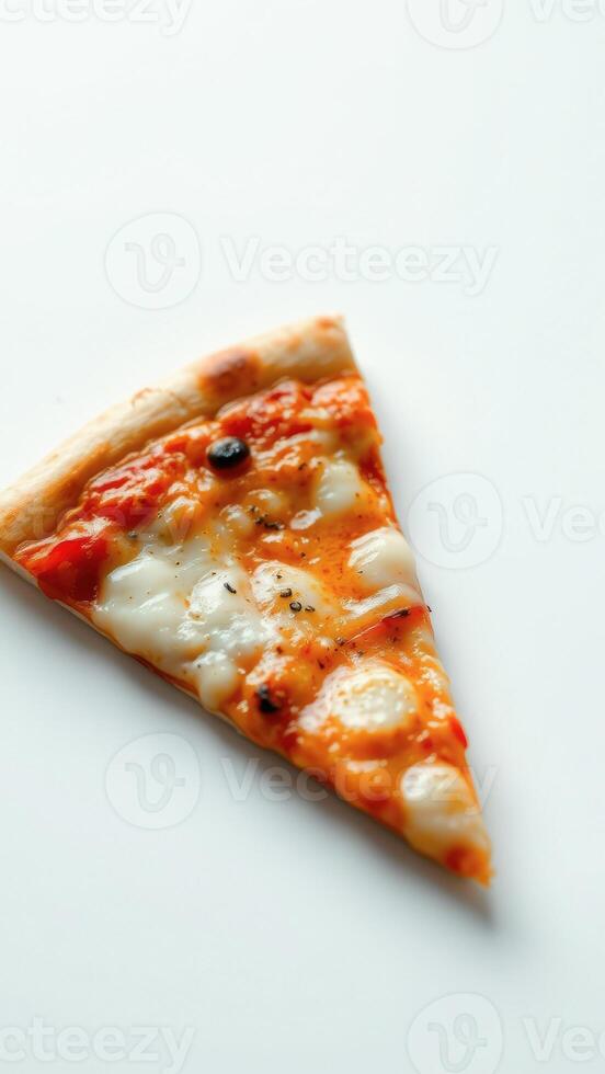 A Single Slice of Pizza with Melted Cheese and Tomato Sauce photo