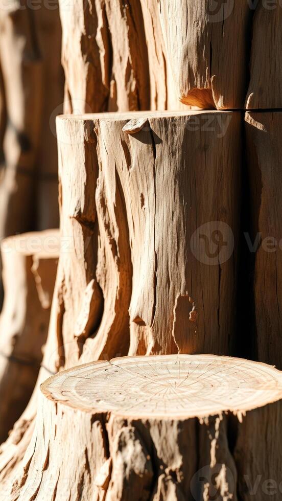 Close-up of tree trunk texture with natural light photo