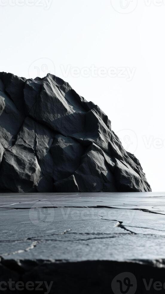 Abstract rock formation against a white background photo
