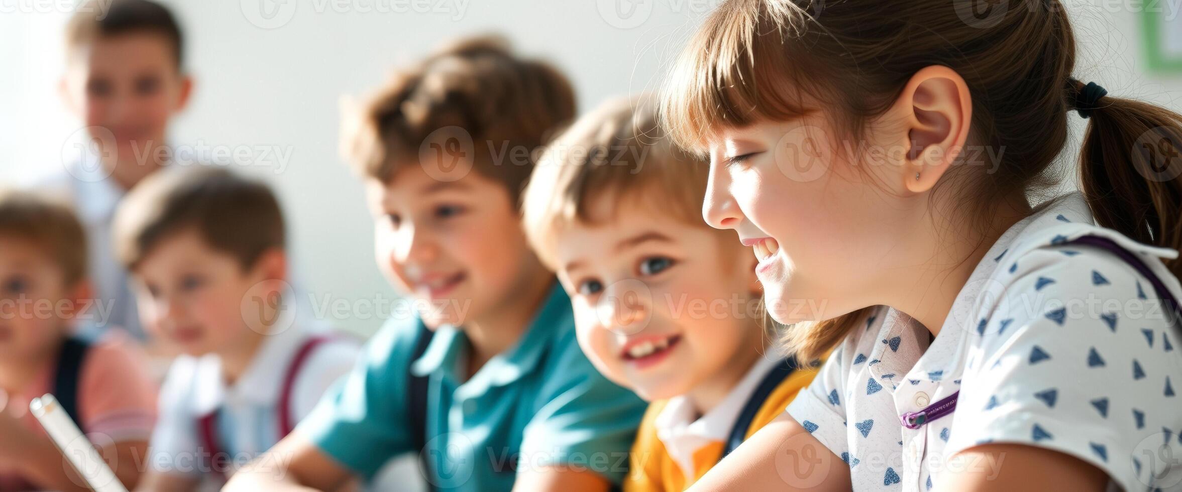 Happy school children photo