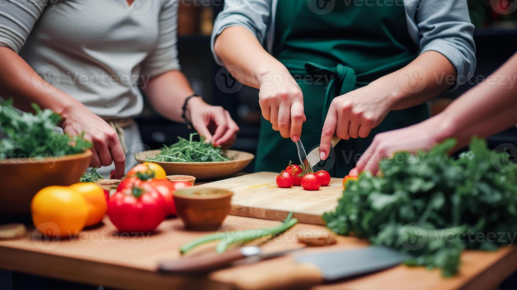 Fresh, vibrant salad preparation photo