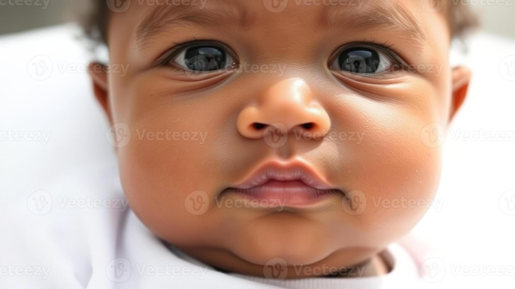 Closeup of a baby's face photo