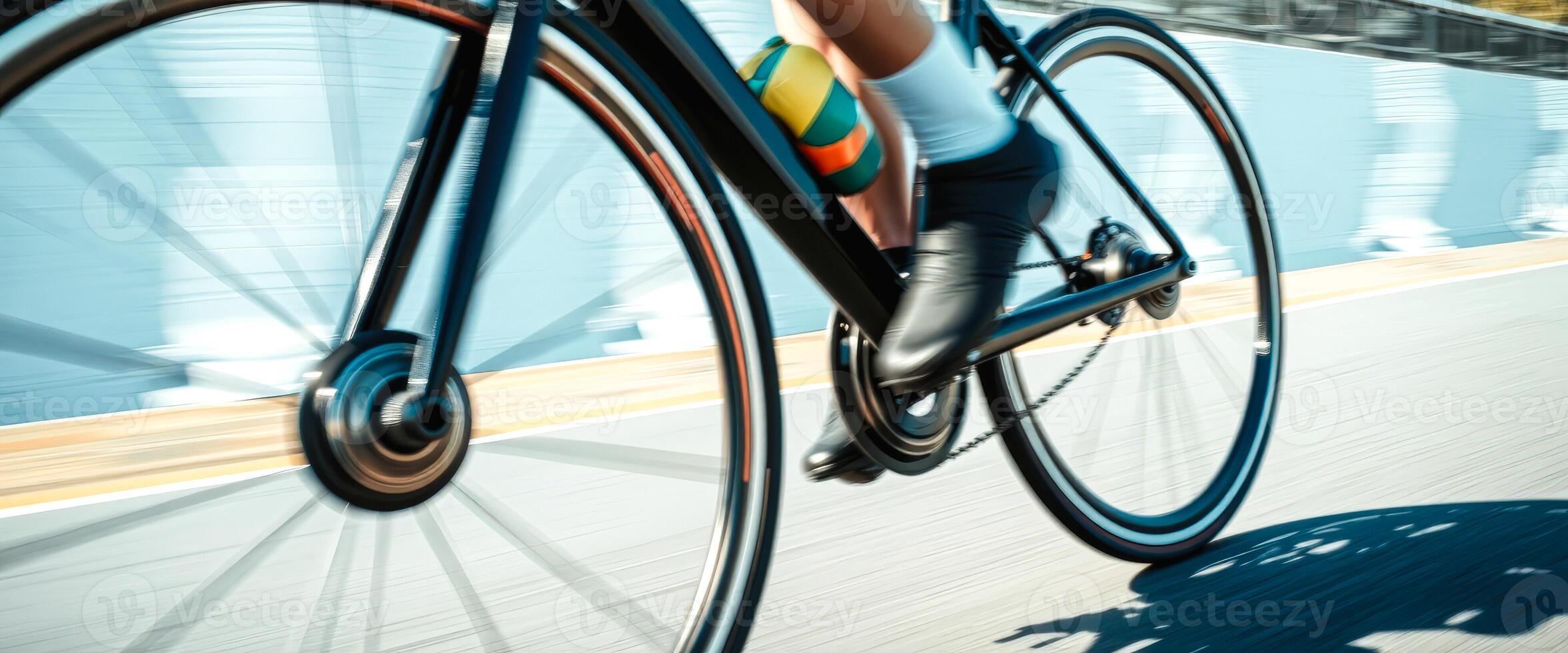 Cyclist Speeding Past photo
