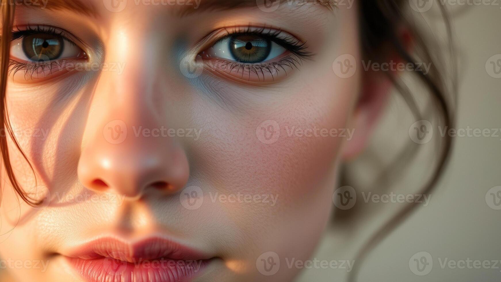 Closeup of a woman's eye and cheek photo