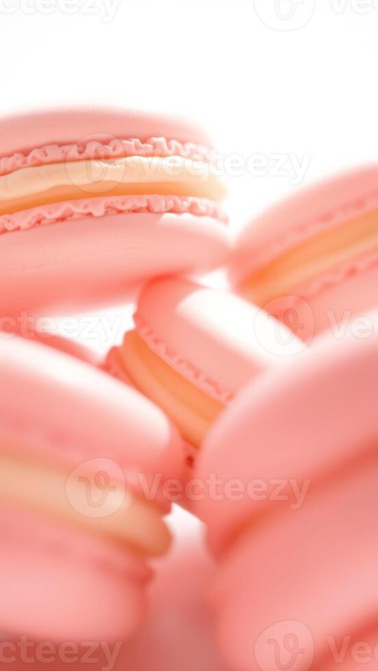 Close Up of Pink Macarons photo