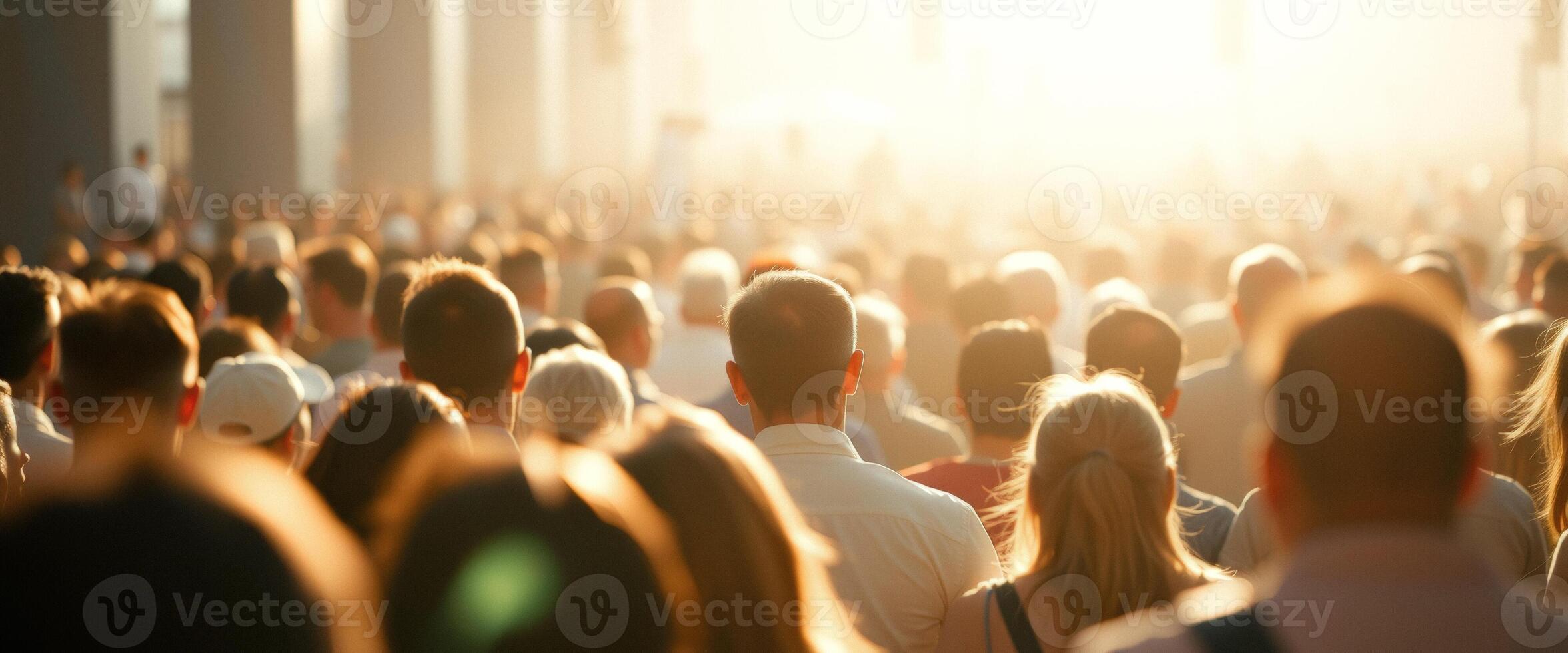 Crowd of people looking at the sun photo