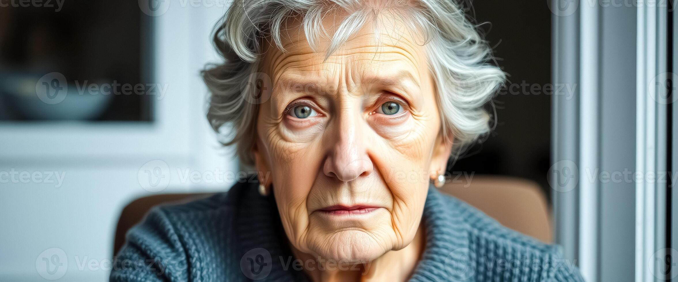 Portrait of a Senior Woman with a Serious Expression photo