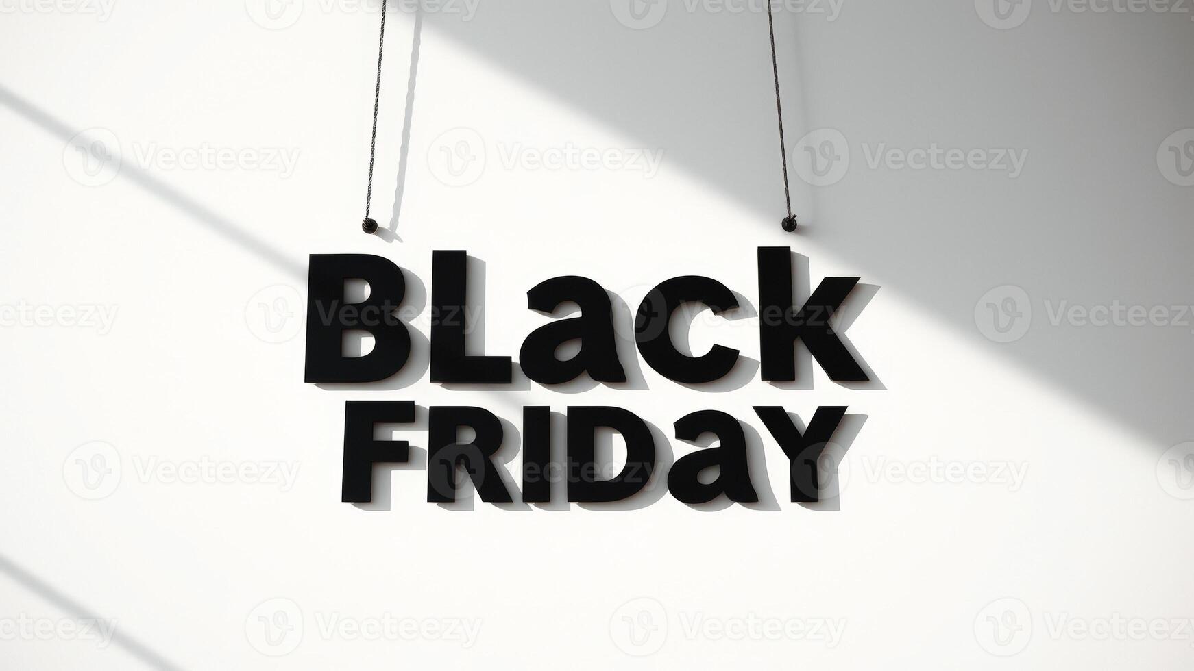 Black Friday Sign Hanging On A White Wall photo