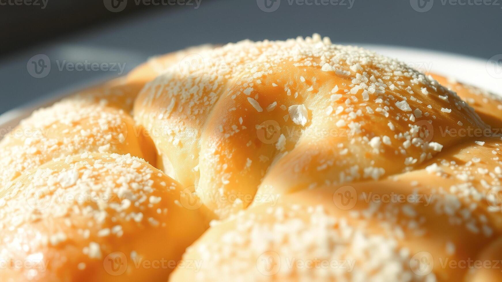 Closeup of a Salty Bread Roll photo